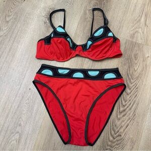 Karla Colletto Vintage Red High Waist Bikini